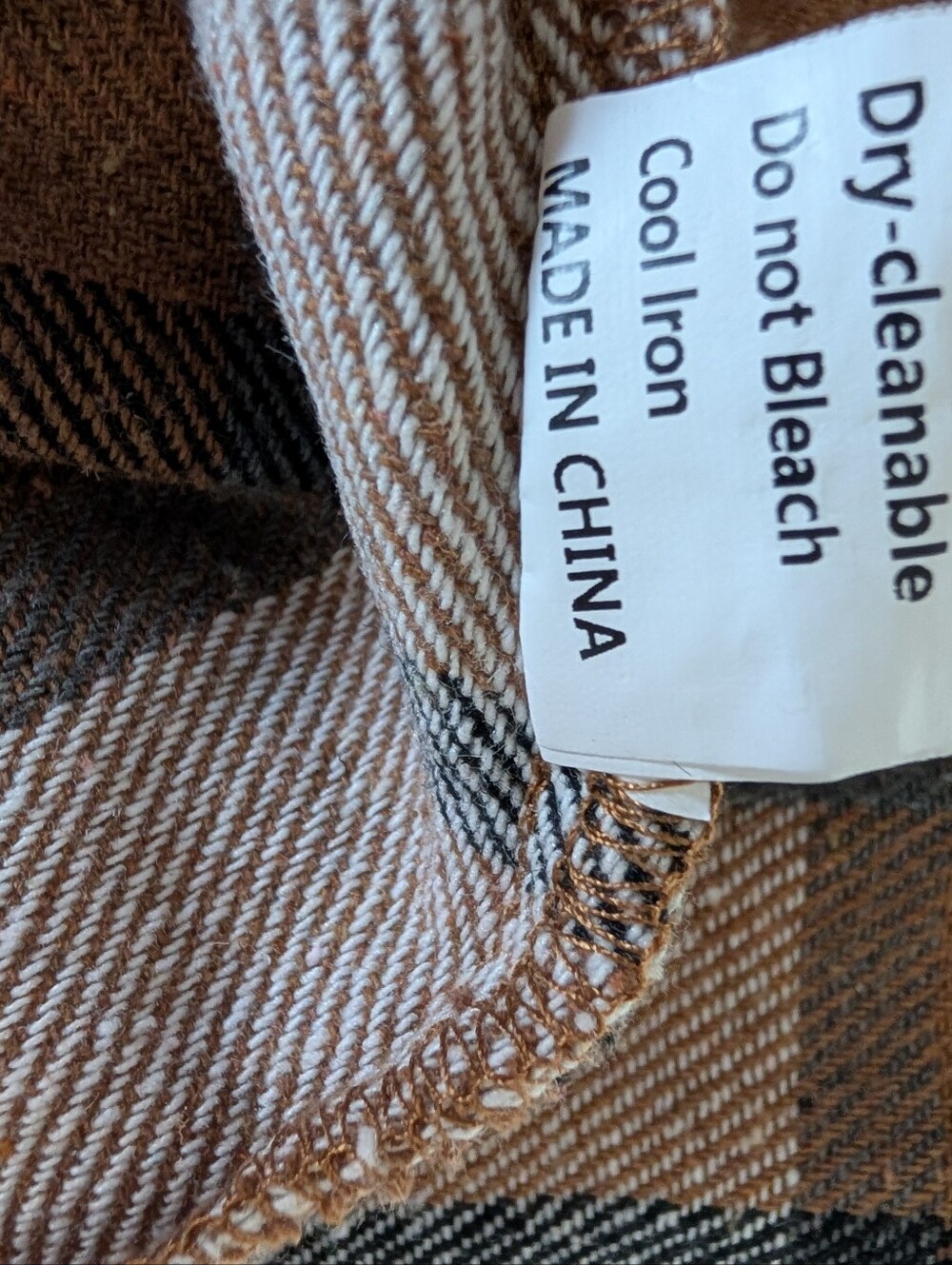 NWT Automet Women's Plaid Flannel Shirt Shacket Jacket - Tan & White Large - Picture 7 of 8